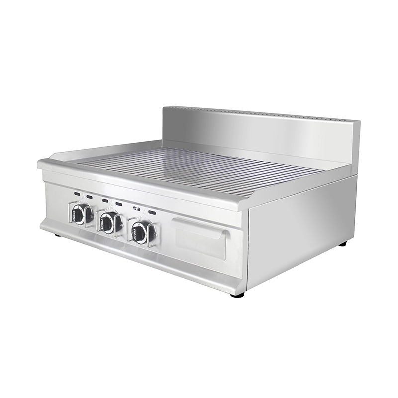 Gewerbliche Grillplatte aus Edelstahl mit Rillenplattenmuster für Erdgas/LPG