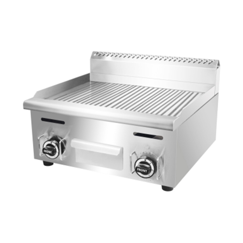 Gewerbliche Grillplatte aus Edelstahl mit Rillenplattenmuster für Erdgas/LPG
