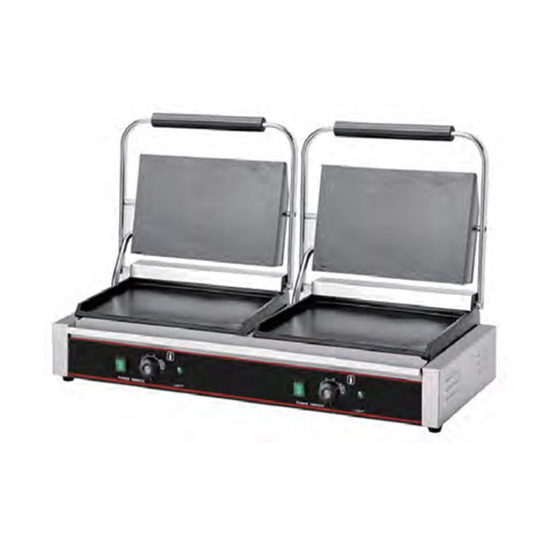 Kommerzielle elektrische Doppelplatten-Panini-Grill-Küchenmaschine aus Edelstahl