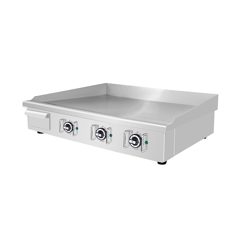 Elektrische Grillplatte aus Edelstahl mit flachem Plattenmuster für gewerbliche Küchen