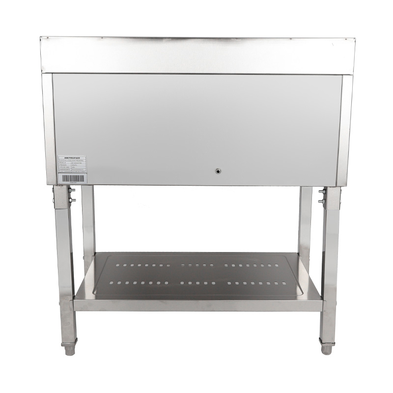 Stand-Grillplatte und Fritteuse aus Edelstahl mit flachem Plattenmuster, Erdgas/LPG