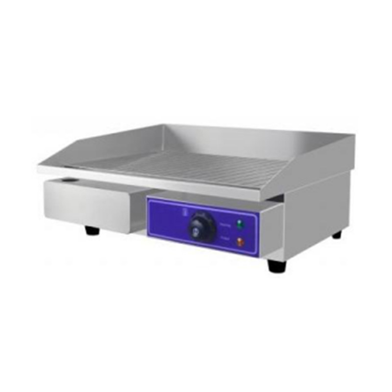 Elektrische Grillplatte aus Edelstahl mit Rillenplattenmuster für gewerbliche Küchenarbeitsplatten