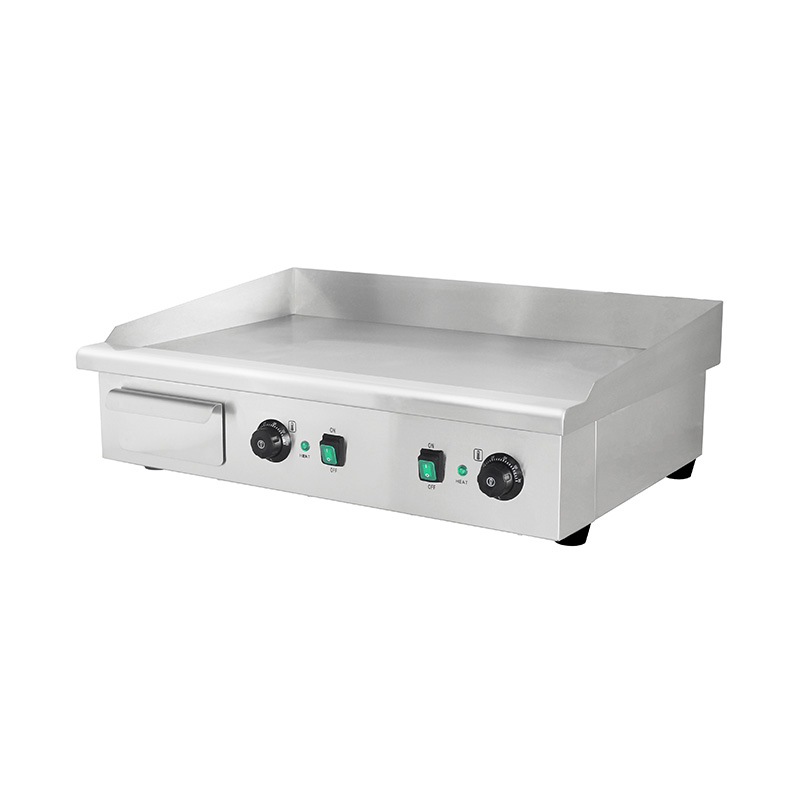 Elektrische Grillplatte aus Edelstahl mit flachem Plattenmuster für gewerbliche Küchen