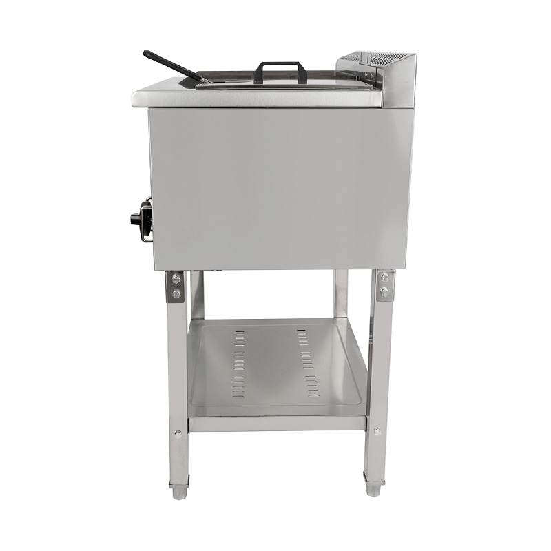 Stand-Grillplatte und Fritteuse aus Edelstahl mit flachem Plattenmuster, Erdgas/LPG