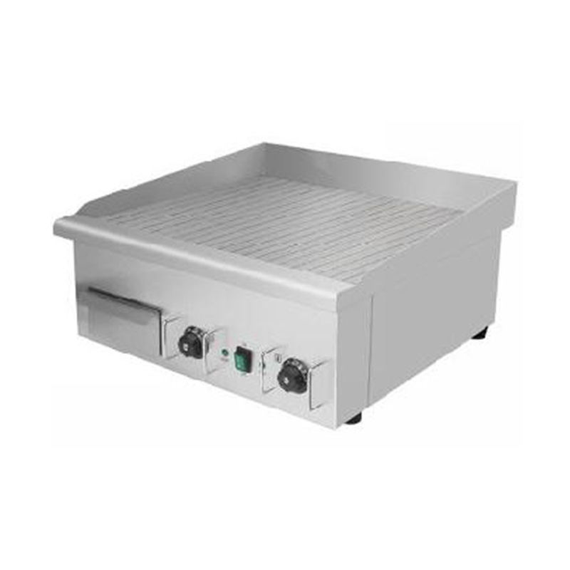 Elektrische Grillplatte aus Edelstahl mit Rillenplattenmuster für gewerbliche Küchenarbeitsplatten