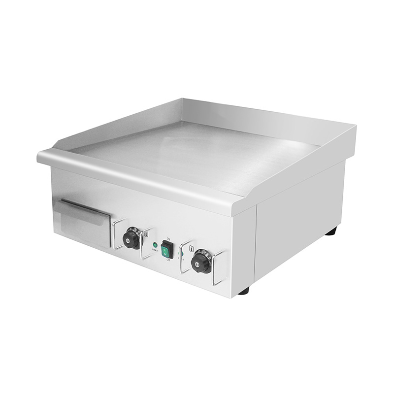 Elektrische Grillplatte aus Edelstahl mit flachem Plattenmuster für gewerbliche Küchen
