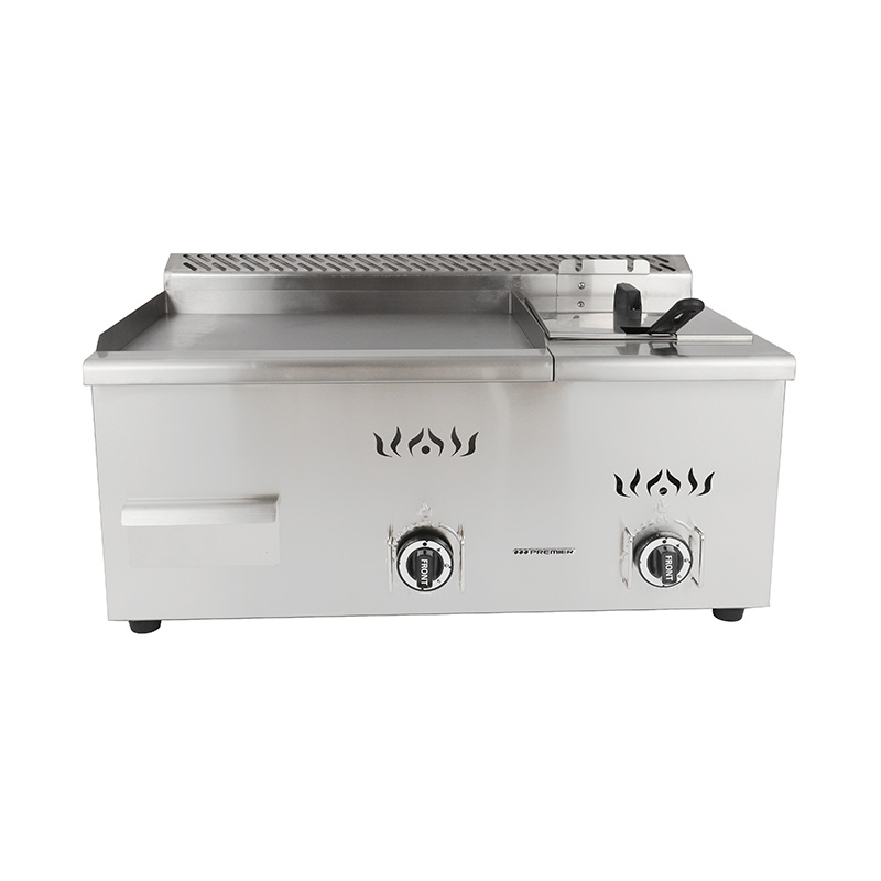Edelstahl-Erdgas/LPG-Grillplatte für Gewerbeküchen mit Fritteuse