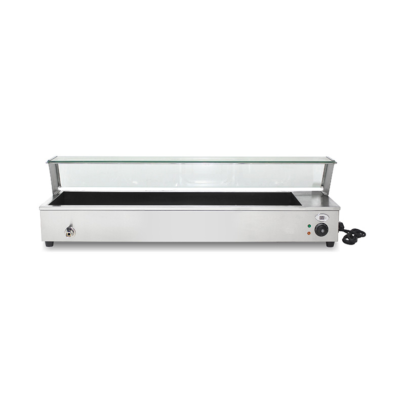 Kommerzielles, isoliertes Bain Marie aus Edelstahl mit Niesschutz aus gehärtetem Glas