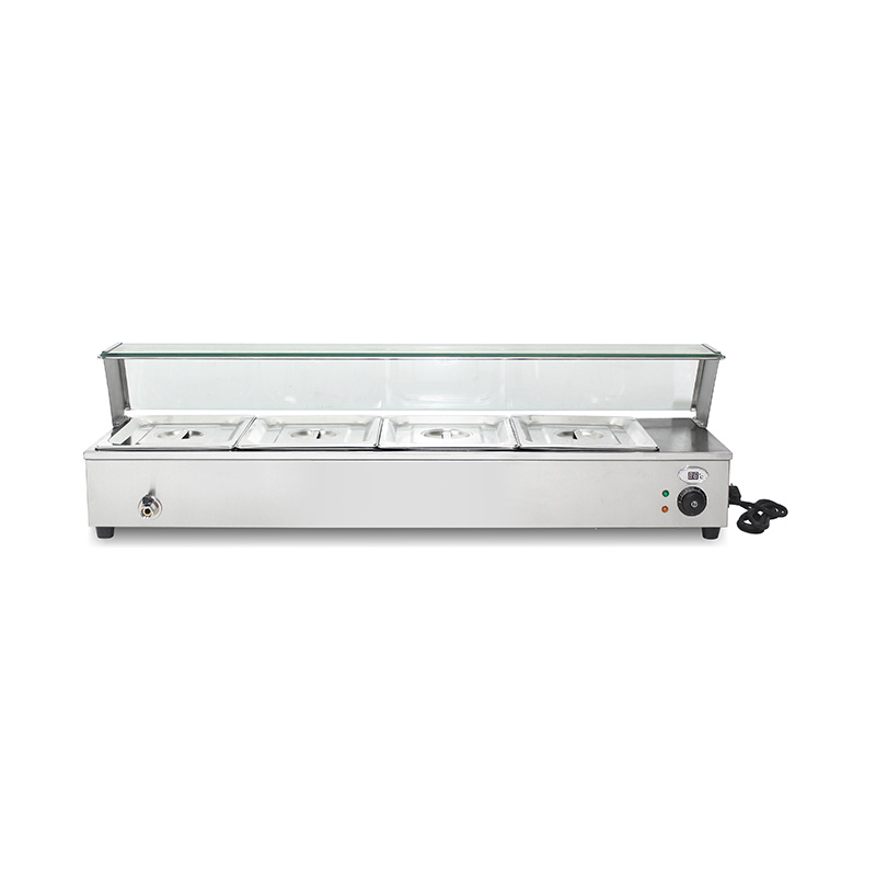 Kommerzielles, isoliertes Bain Marie aus Edelstahl mit Niesschutz aus gehärtetem Glas