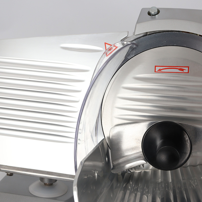 Gewerbliche Restaurant-Fleischschneidemaschine aus Druckguss-Aluminiumlegierung und Gehäuse aus lackiertem Edelstahl